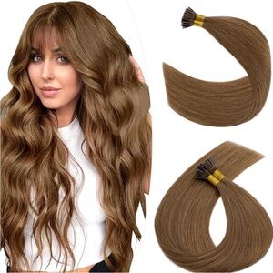 Light Brown Pre-Bonded Fusion Remy Human Hair 20 Inch I Tip Hair Extensions